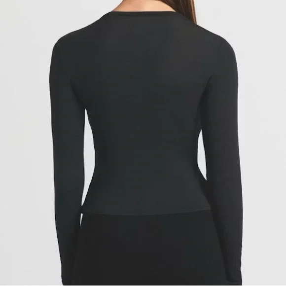 SKIMS Sheer Modal Cardigan | Onyx | Size XS - Picture 3 of 12